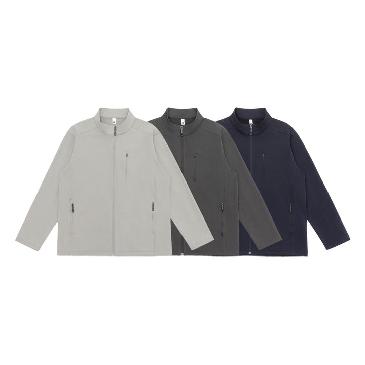 Unisex Leichte Softshell Jacke mit Stehkragen und Reißverschlusstaschen Echoarchiv