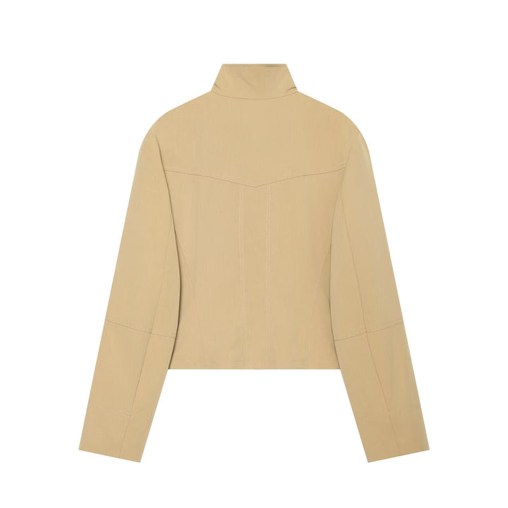 Damen Kurzgeschnittene doppeltreihige Utility-Jacke mit hohem Stehkragen Echo Archiv