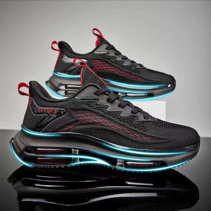 Unisex atmungsaktive Strick-Laufsneaker mit sichtbarer Luftkammer, verstärkter Ferse und rutschfester Profilsohle – Tavélo