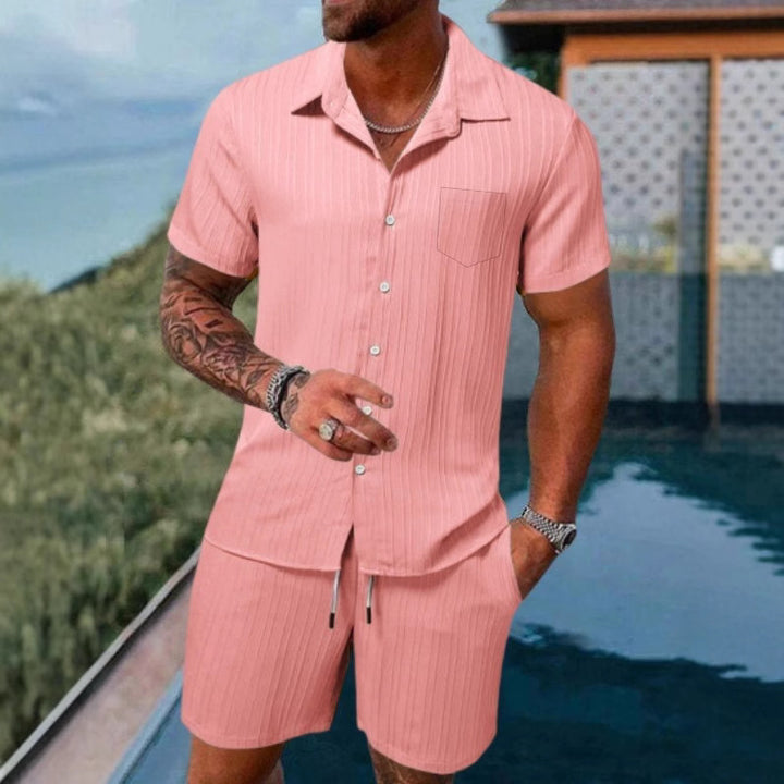 Herren Kurzarmhemd und Shorts Set Echoarchiv