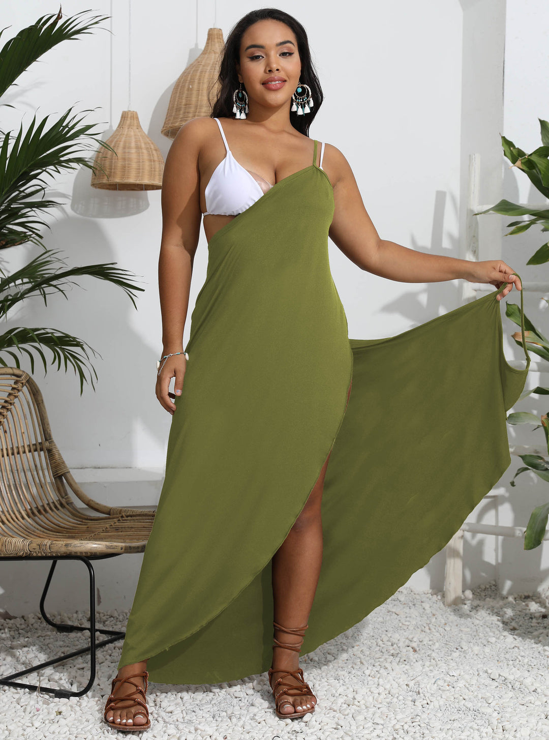 Damen Maxi-Kleid mit angesagtem Wickeldesign Echo Archiv