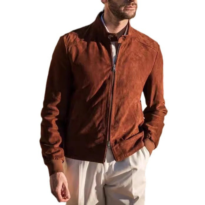 Herren elegante Wildleder-Bikerjacke Echoarchiv