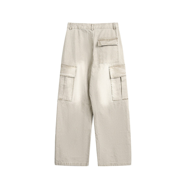 Unisex Weit geschnittene Cargo‑Canvashose mit multifunktionalen Pattentaschen und Used‑Finish Echoarchiv