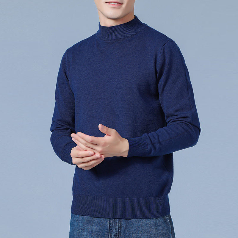 Herren Feiner Mockneck-Pullover aus hochwertigem Feinstrick mit gerippten Abschlüssen Echoarchiv