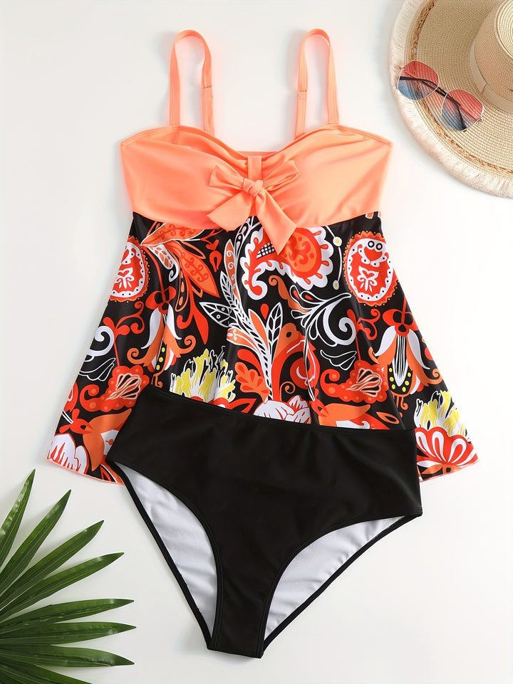 Damen Tankini Set mit verspieltem Druck und modischen Details Echo Archiv