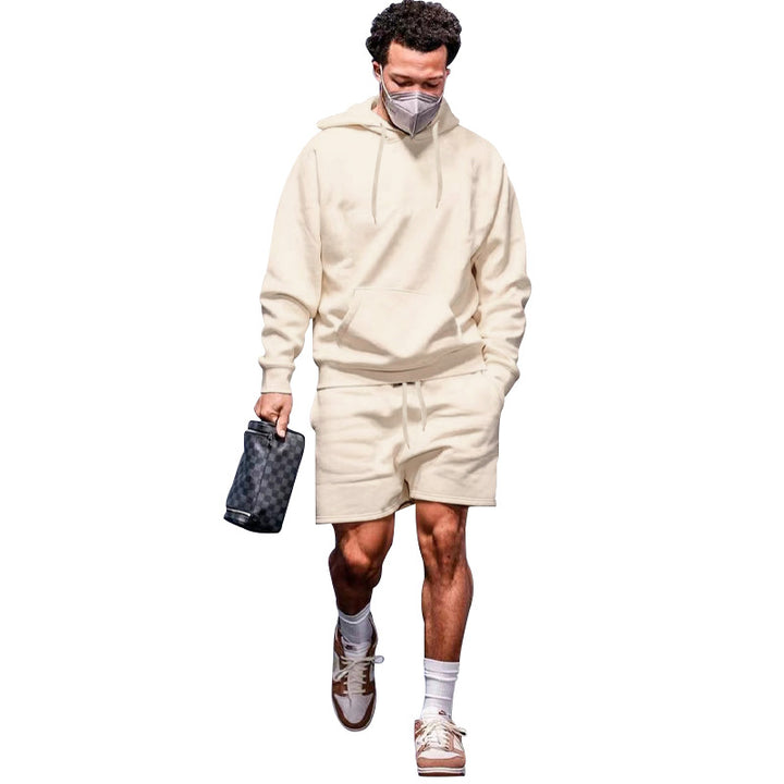 Herren lässiges Hoodie- und Shorts-Set aus atmungsaktivem Material mit praktischen Taschen Echoarchiv