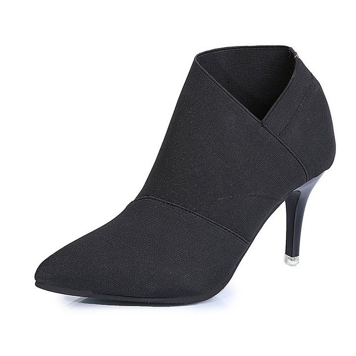 Damen spitze Knöchelstiefelette mit Canvas-Obermaterial und mittelhohem Stiletto-Absatz Echo Archiv