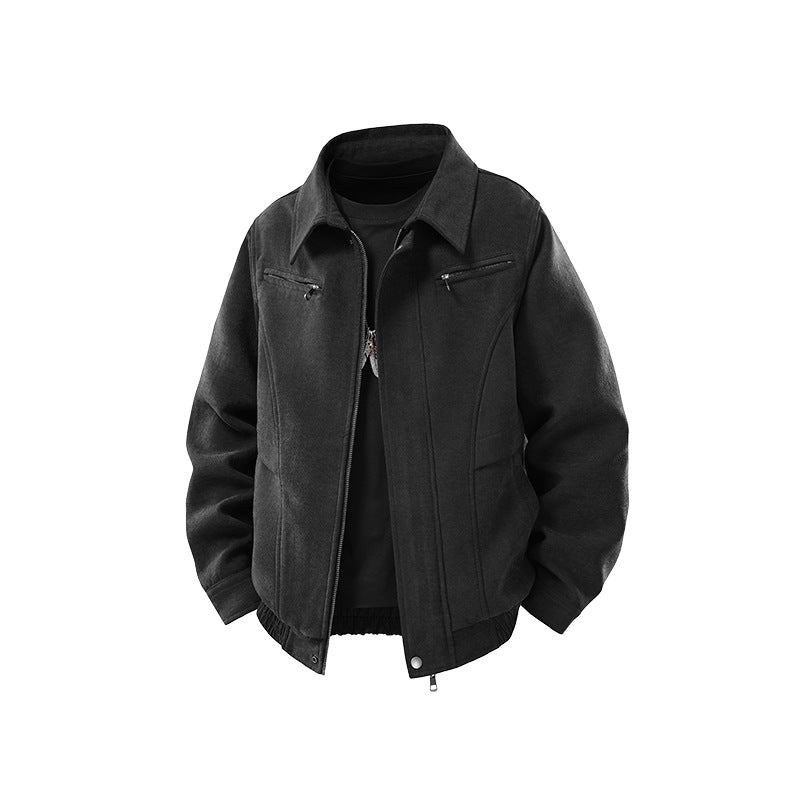 Herren Kurzjacke aus Wollmix mit verdecktem Reißverschluss und Brusttaschen Echo Archiv