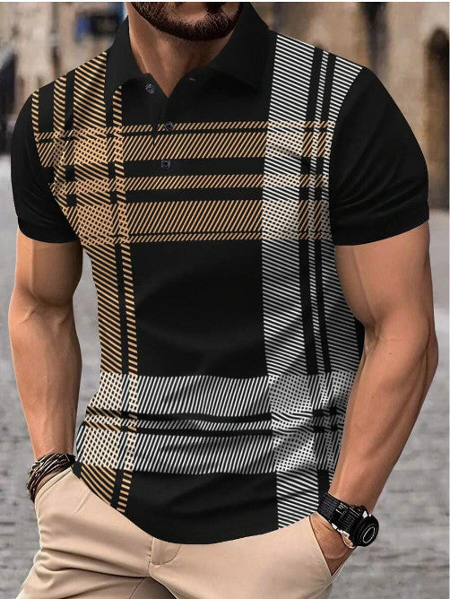 Herren Polohemd mit modernem gestreiftem Design Echoarchiv