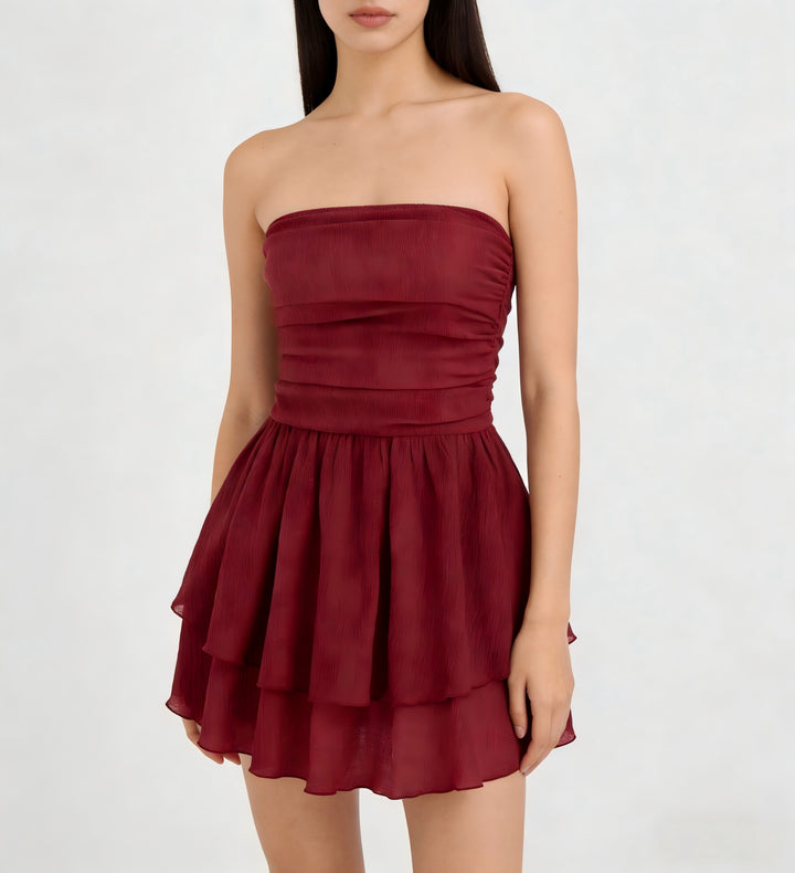 Damen Wickelkleid mit gerafftem Oberteil und fließendem Rock Echo Archiv