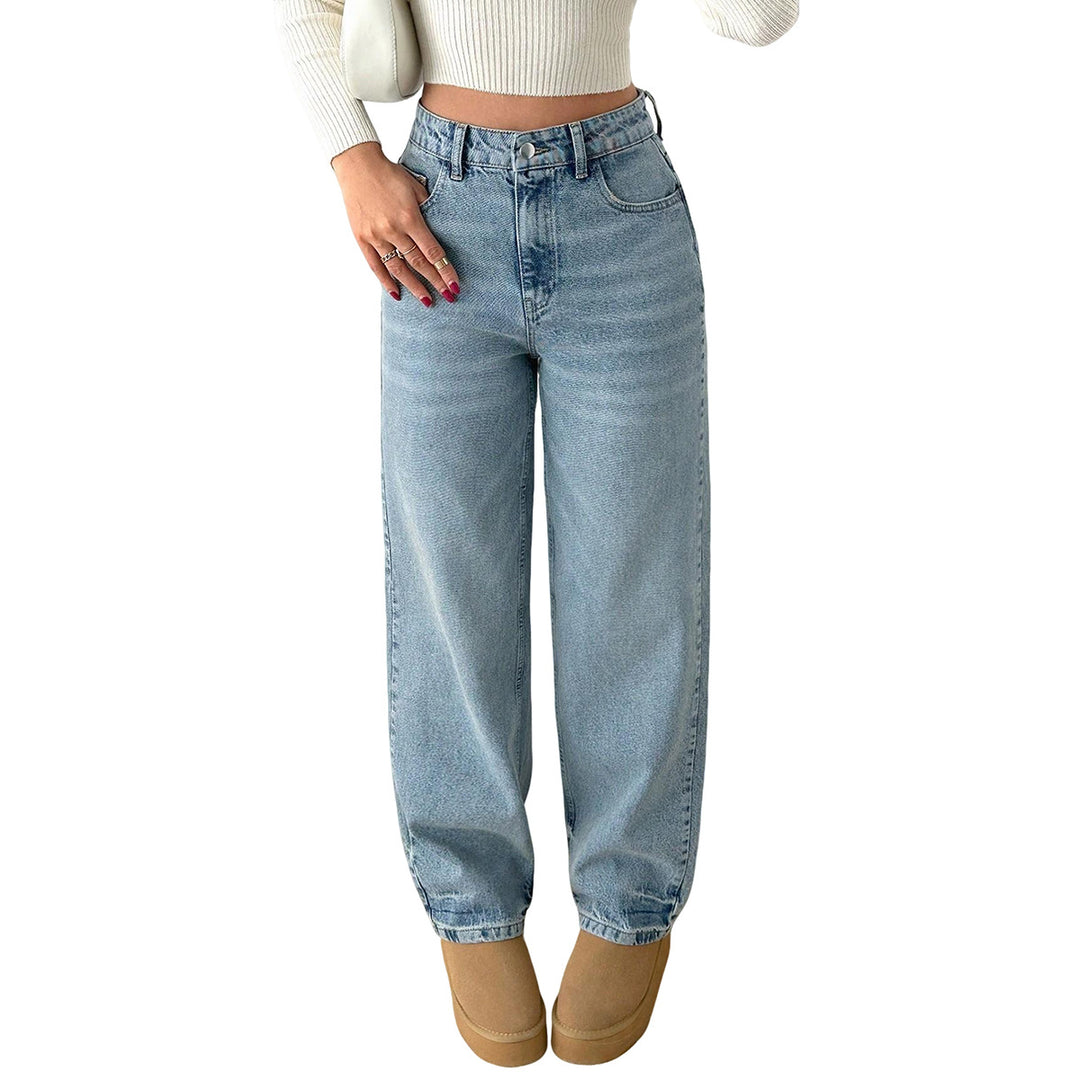 Damen Relaxed-Fit High‑Waist Jogger-Jeans mit elastischem Knöchelabschluss Echo Archiv