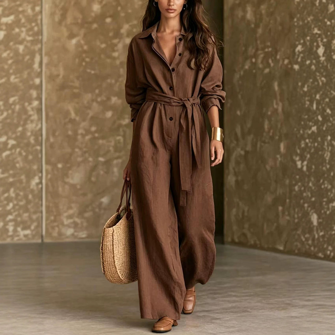Damen Elegantes Hemdkleid mit Taillengürtel Echo Archiv