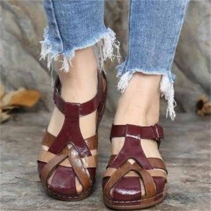 Damen Bequeme geschlossene Riemchensandalen mit verstellbarem Knöchelriemen und gepolsterter Komfortsohle – Sorelia