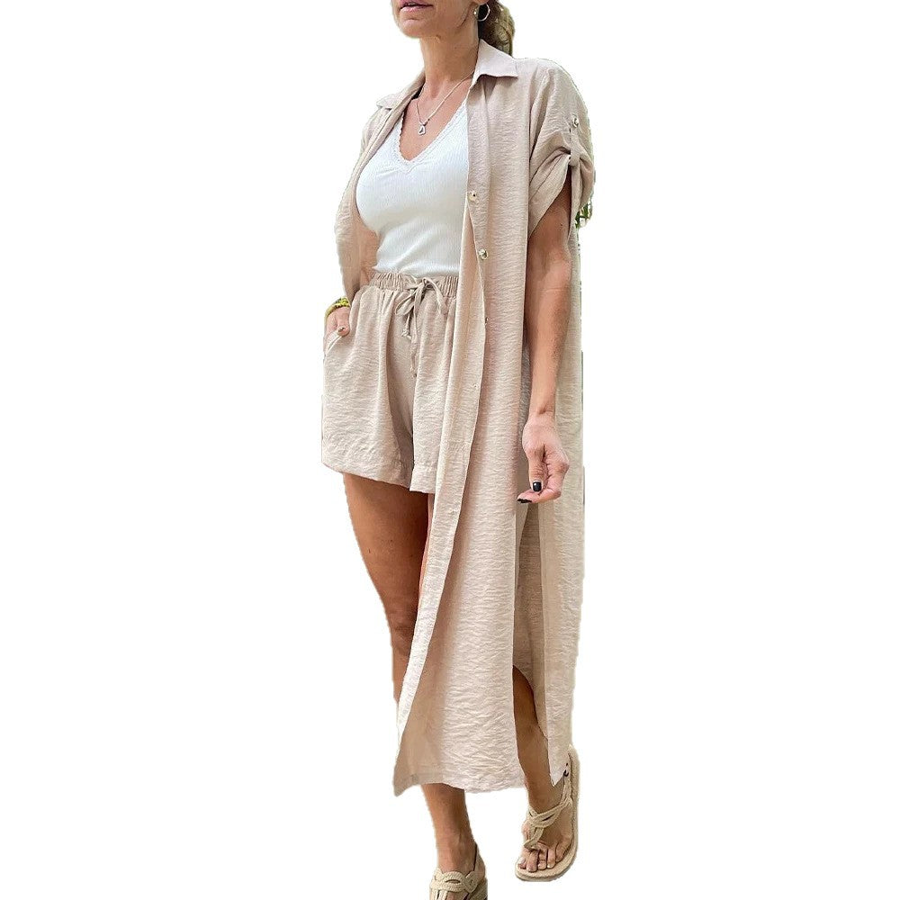 Damen leichter Longblazer mit lässigen Shorts Echo Archiv