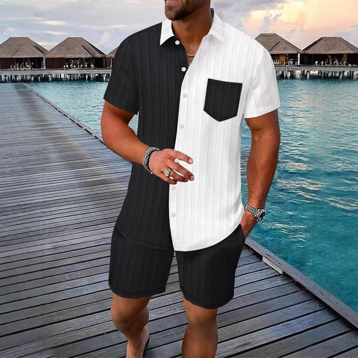 Herren lässiges Hemd und Shorts Set Echoarchiv