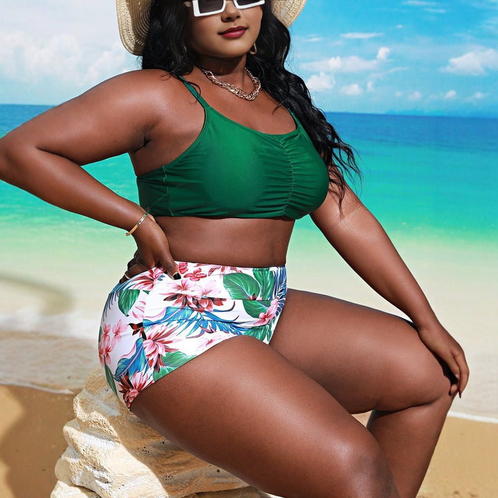 Damen Bikini-Set mit gerafftem Oberteil und floralem Höschen Echo Archiv