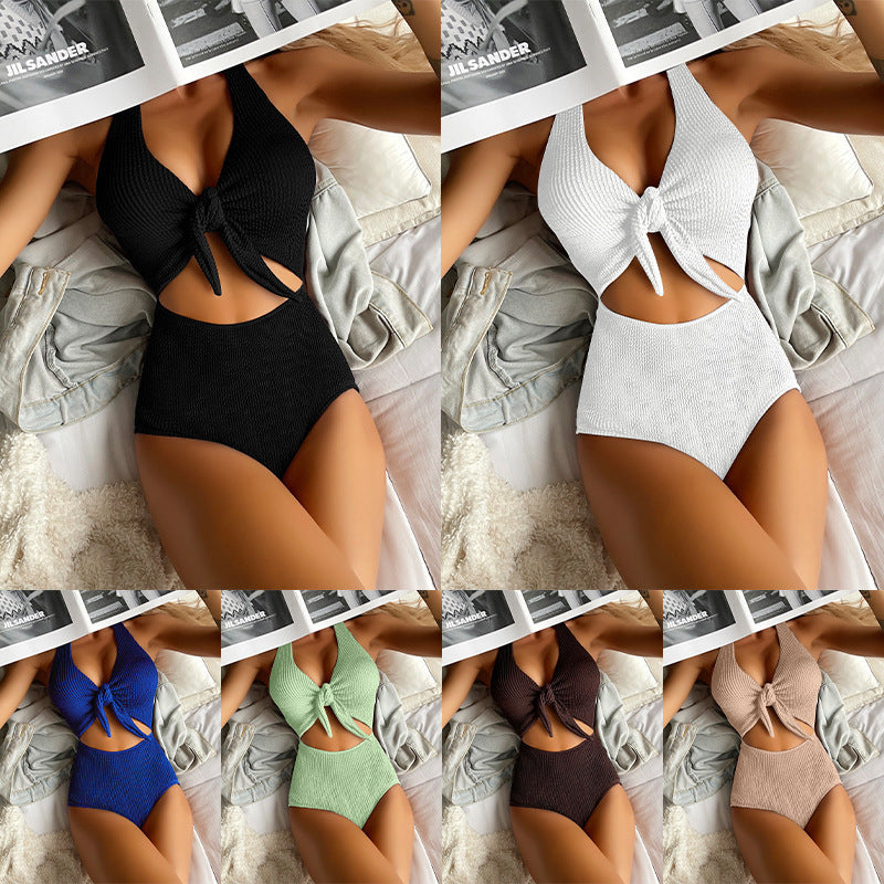 Damen Cut-Out Einteiler Badeanzug mit Knoten-Detail Echo Archiv