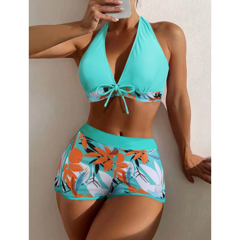 Damen Hochgeschlossen Bikini mit verspieltem Blumenmuster Echo Archiv