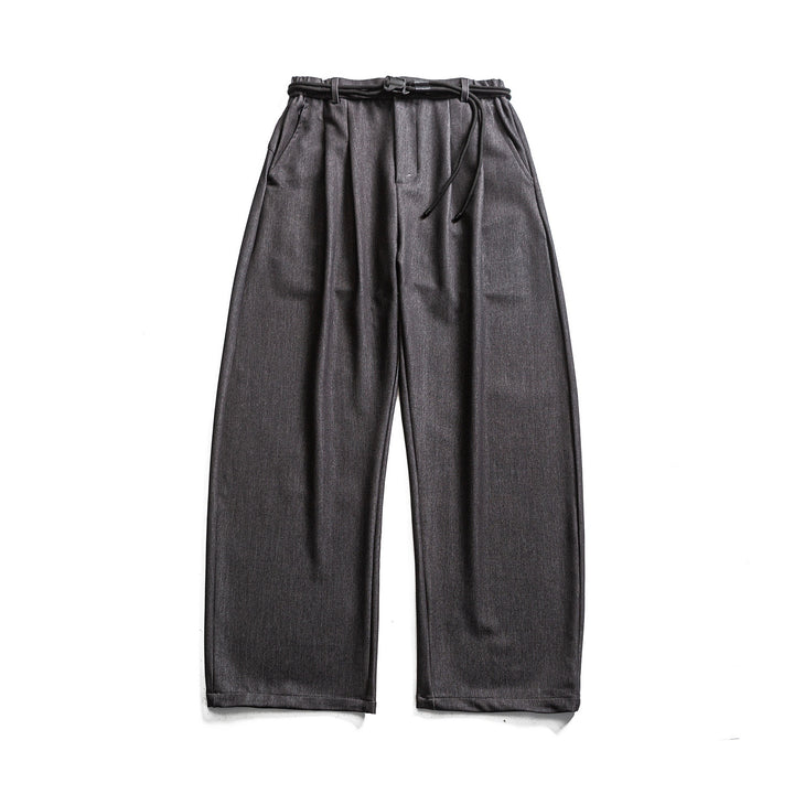 Damen Weite hochtaillierte Jeanshose mit Bundfalten, Kordelgürtel und Culotte-Schnitt Echoarchiv