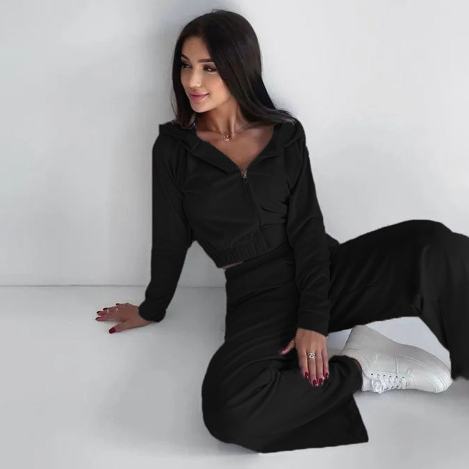 Damen nan kurz geschnittenes Thermo-Fleece-Set mit Halbfront-Reißverschluss und hohem Komfortbund Echo Archiv