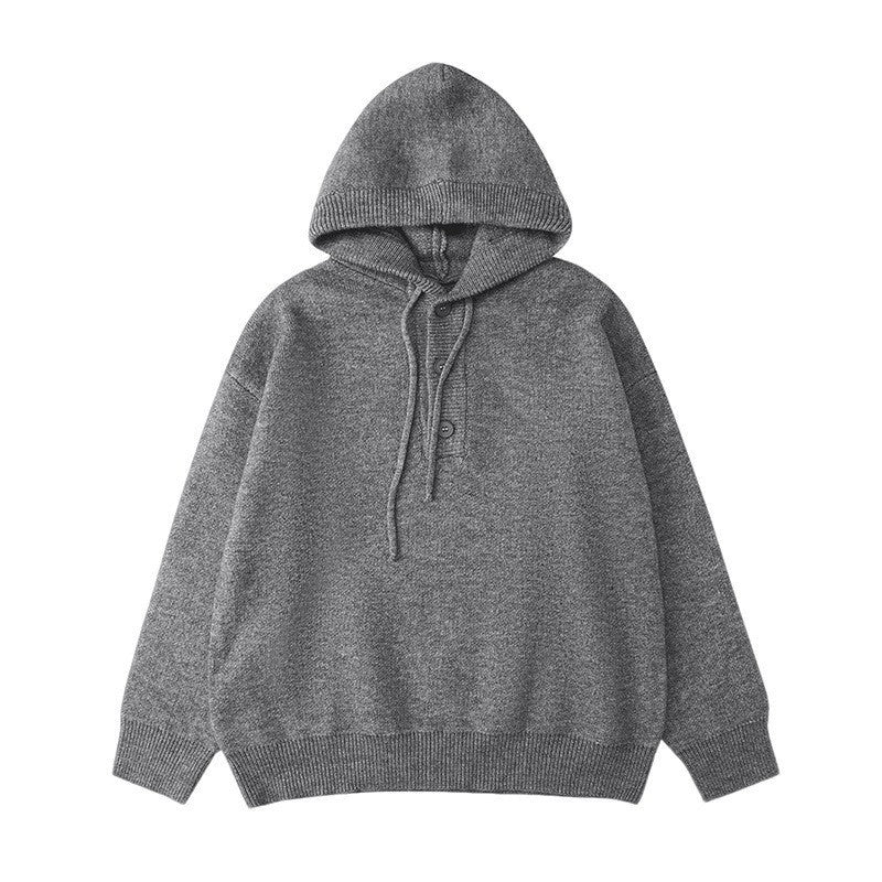 Damen Kuscheliger Hoodie mit Knopfdetails Echoarchiv