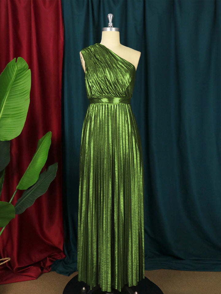 Damen plissiertes Abendkleid mit schimmerndem Oberteil Echo Archiv