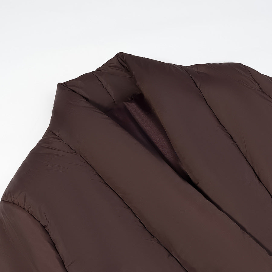 Damen gesteppte Taillengürtel-Steppjacke mit Schalkragen Echo Archiv