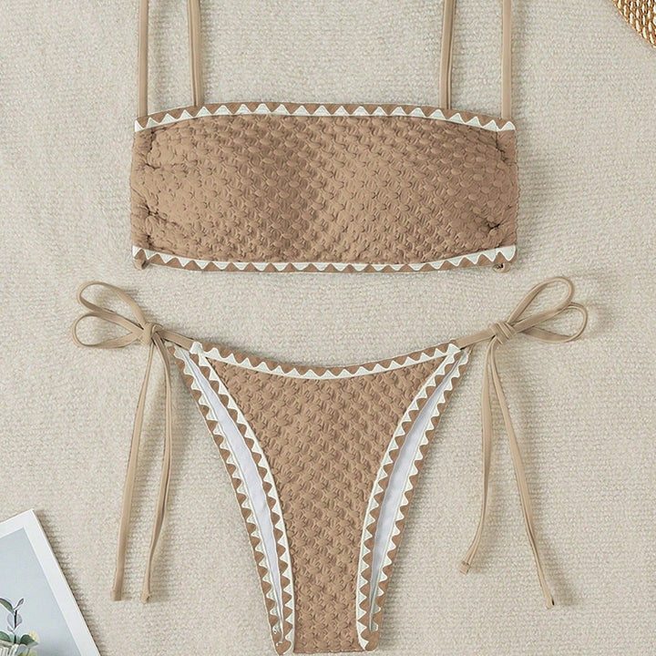 Damen Geripptes Bandeau-Bikinioberteil Echo Archiv