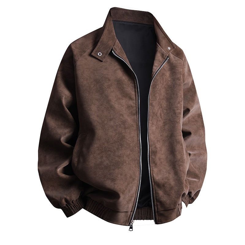 Herren stylische Kunstlederjacke im modernen Design und elastischen Bündchen Echoarchiv