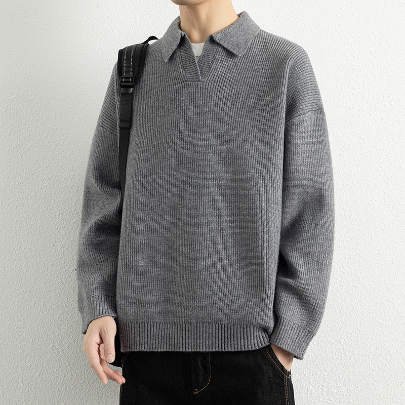 Herren lässiger Strickpullover mit modernem V-Ausschnitt und sportlichem Design Echoarchiv