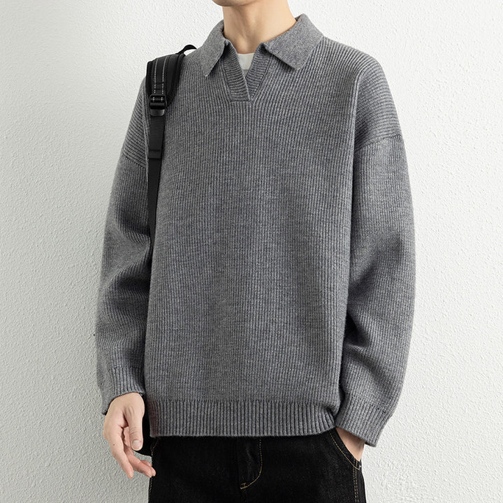 Herren lässiger Strickpullover mit modernem V-Ausschnitt und sportlichem Design Echoarchiv