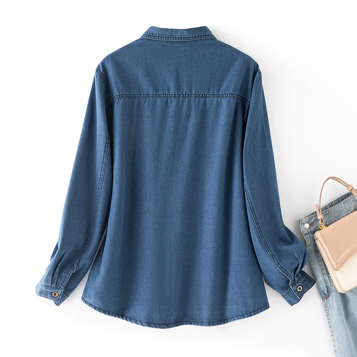 Damen Trendige Denim-Hemdjacke Echo Archiv