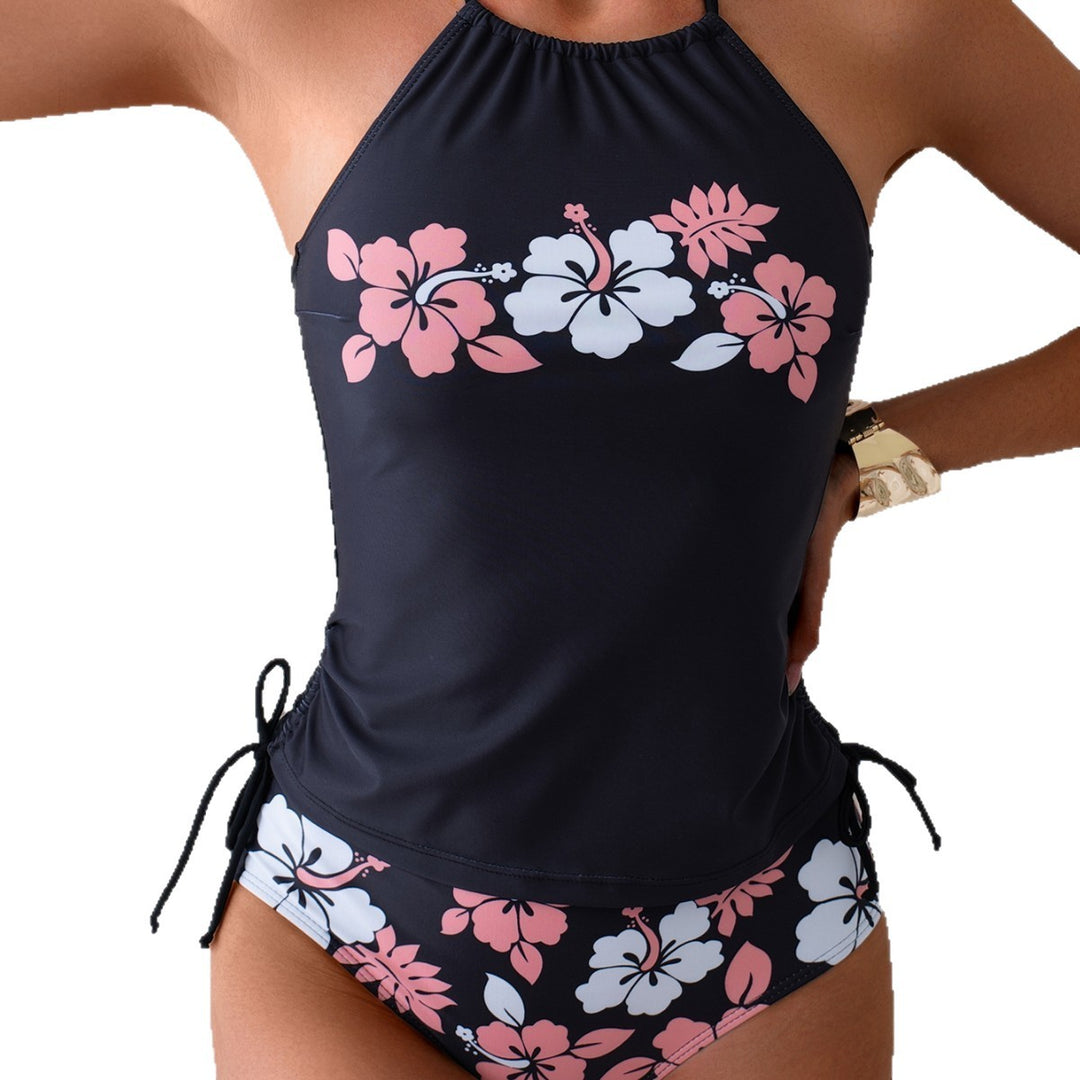 Damen Tankini-Set mit floralem Oberteil und kontrastierenden Shorts Echo Archiv