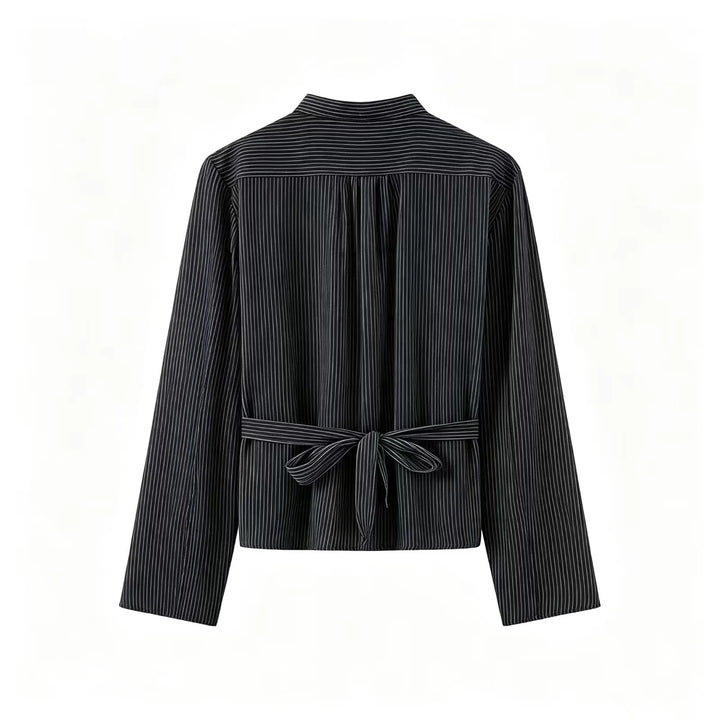 Damen taillierte chinesisch inspirierte Jacke mit Stehkragen und Zierknotenverschlüssen – Célinea