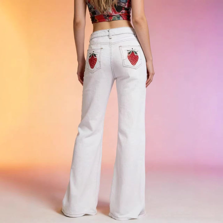 Damen Flared Jeans mit hohem Bund und eleganten Nahtdetails Echo Archiv