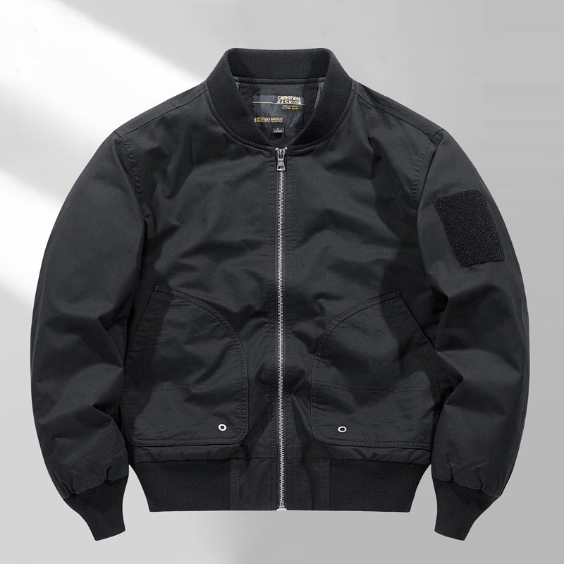 Herren  Canvas Zip-up Rippbündchen Utility-Jacke mit gewölbten Taschenpaneelen Echo Archiv