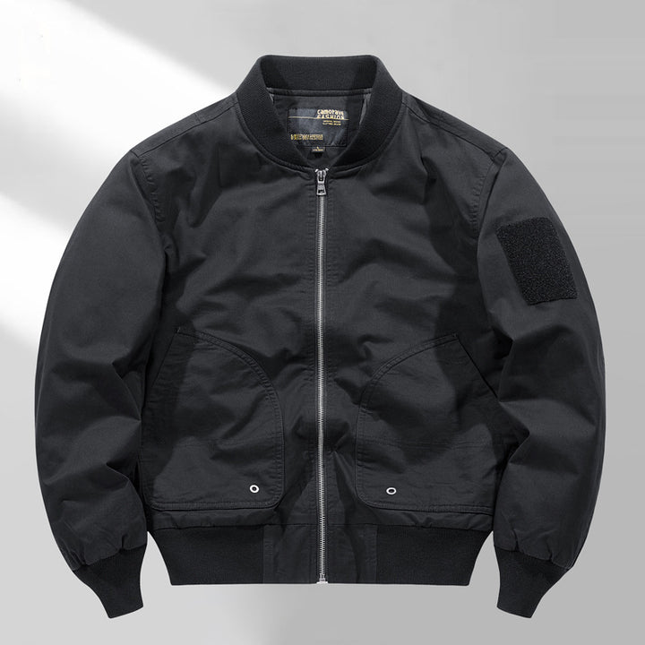 Herren  Canvas Zip-up Rippbündchen Utility-Jacke mit gewölbten Taschenpaneelen Echo Archiv