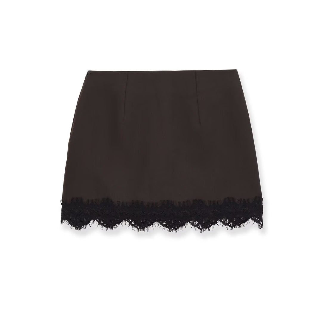Damen eleganter Rock mit Spitzenbesatz und strukturiertem Gewebe Echo Archiv