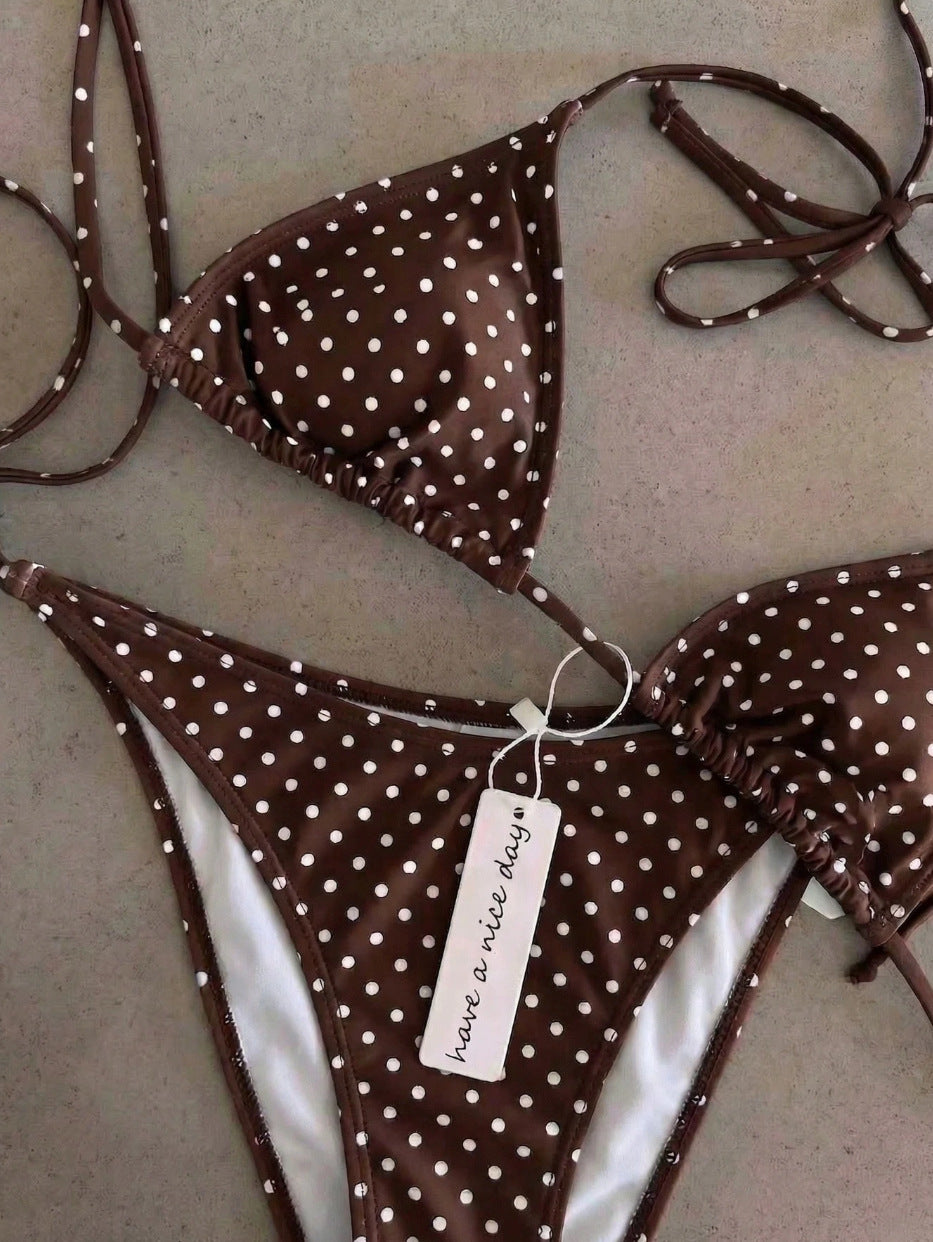 Damen Triangel-Bikini mit klassischem Punktmuster Echo Archiv