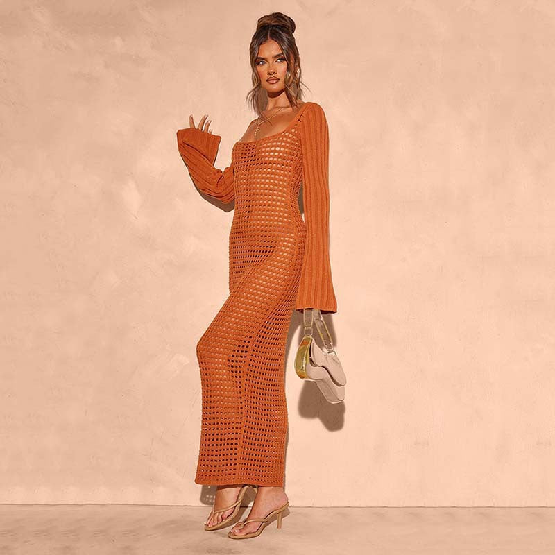 Damen figurbetontes Netzkleid mit raffiniertem Muster Echo Archiv