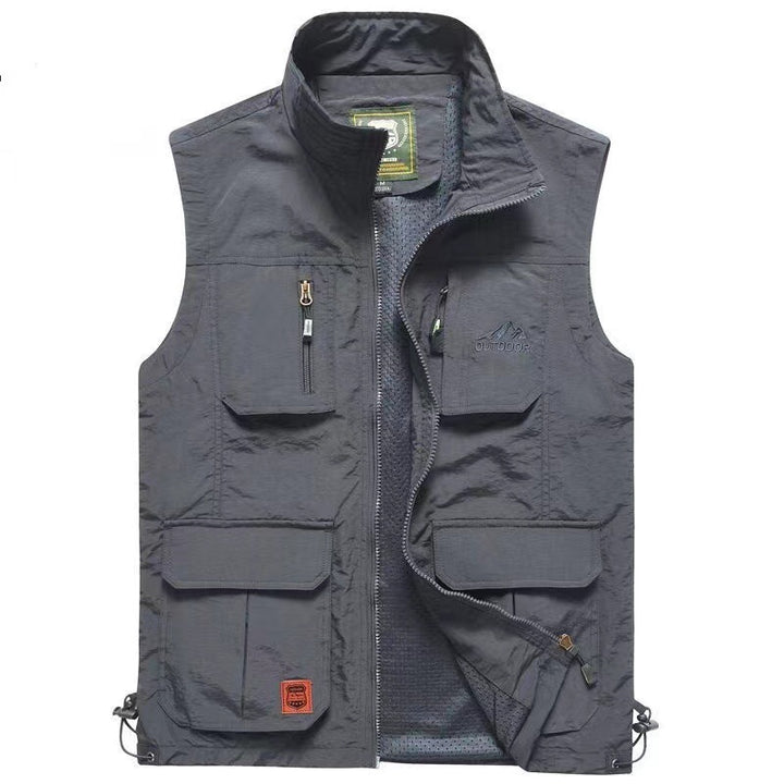 Herren Multifunktionale Outdoor‑Weste mit Mesh‑Futter, Mehrfach‑Taschen und verstellbarem Saum Echo Archiv