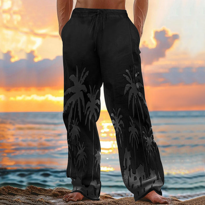 Herren entspannte Strandhose mit Palmenmotiv Echoarchiv