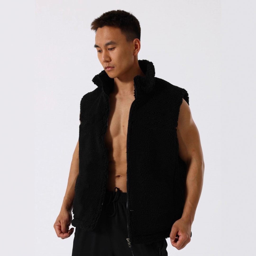 Damen Teddy-Fleeceweste mit Stehkragen und Reißverschluss – Avérine