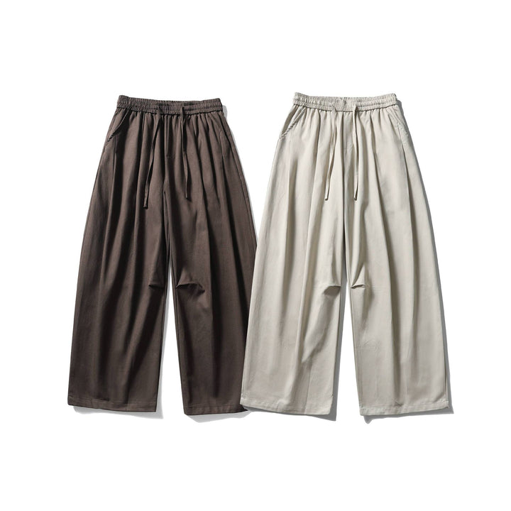 Damen Weite Culotte-Hose mit hohem elastischem Bund und Kordelzug Echoarchiv