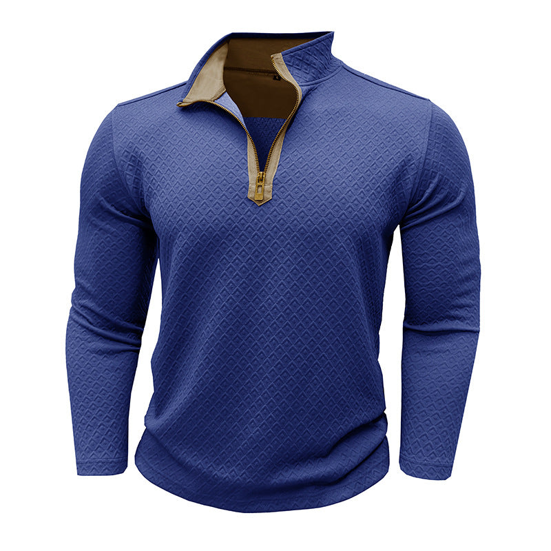 Herren Hochwertiger Langarm-Pullover mit Stehkragen Echoarchiv