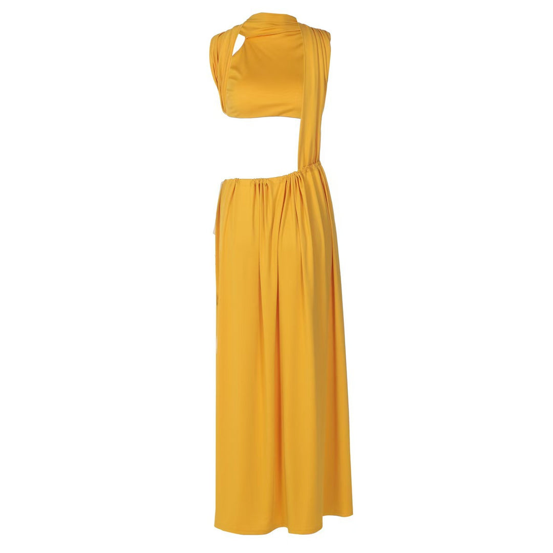 Damen Elegantes Maxi-Kleid mit seitlichem Schlitz und innovativem Oberteil Echo Archiv