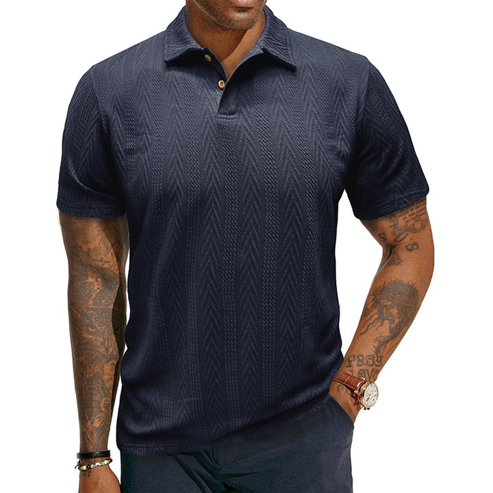 Herren Poloshirt mit strukturiertem Jacquard-Muster und modischem Kragen Echoarchiv