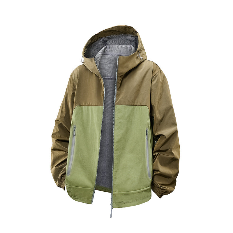 Unisex Leichte Wind- und Fleecegefütterte Kapuzenjacke mit Zwei-Wege-Reißverschluss Echo Archiv