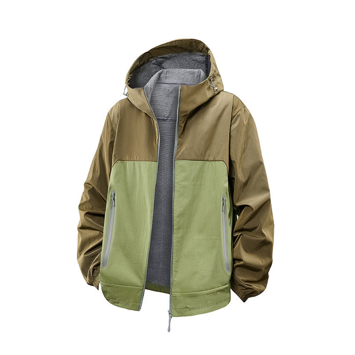 Unisex Leichte Wind- und Fleecegefütterte Kapuzenjacke mit Zwei-Wege-Reißverschluss Echo Archiv