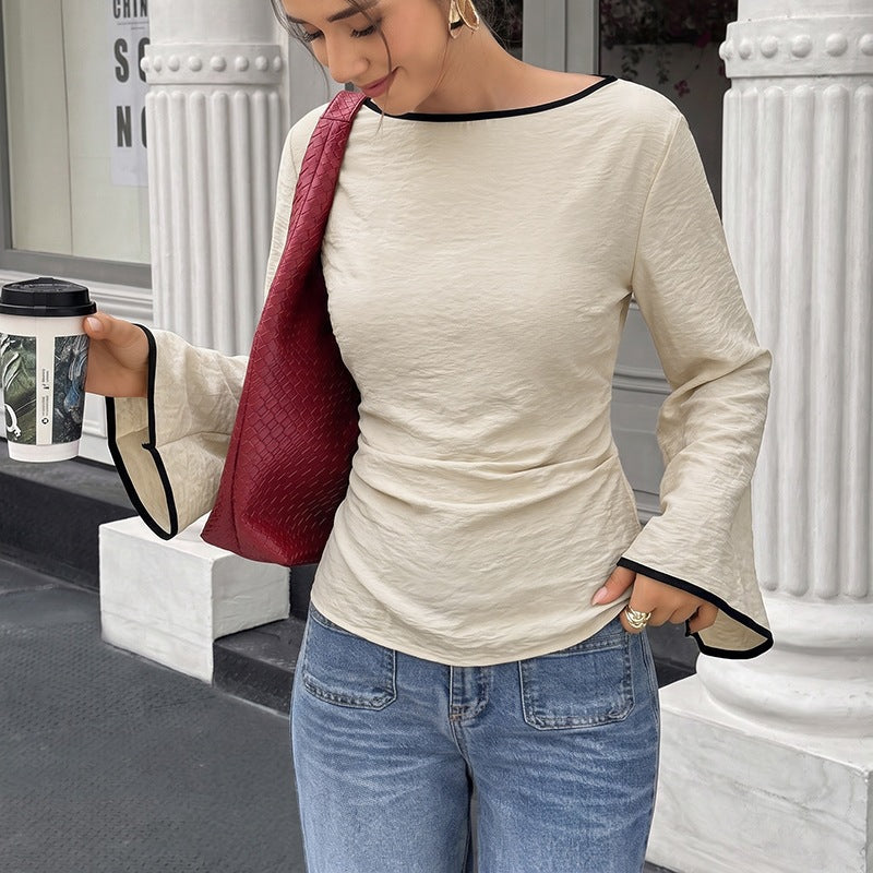 Damen Elegantes Langarmshirt mit Rüschendetails Echo Archiv